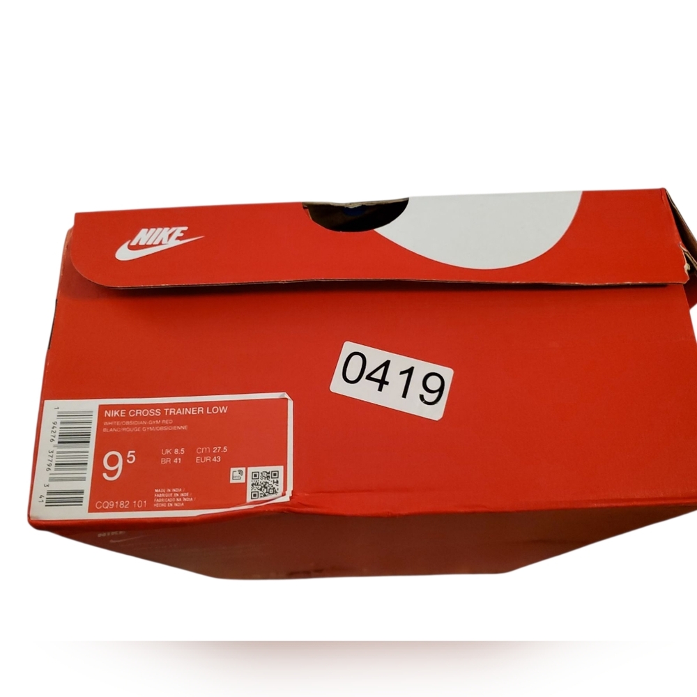 Mens Nike Cross Trainers Low Size 9.5 White/Red - Picture 4 of 5